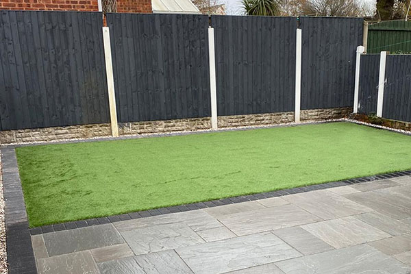 Fence patio turf